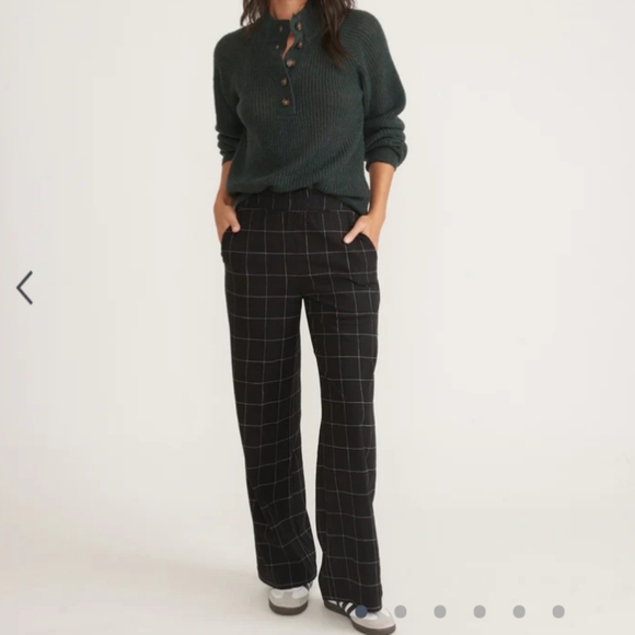 NWT Marine Layer The Tencel Allison Trouser Windowpane - Picture 1 of 8